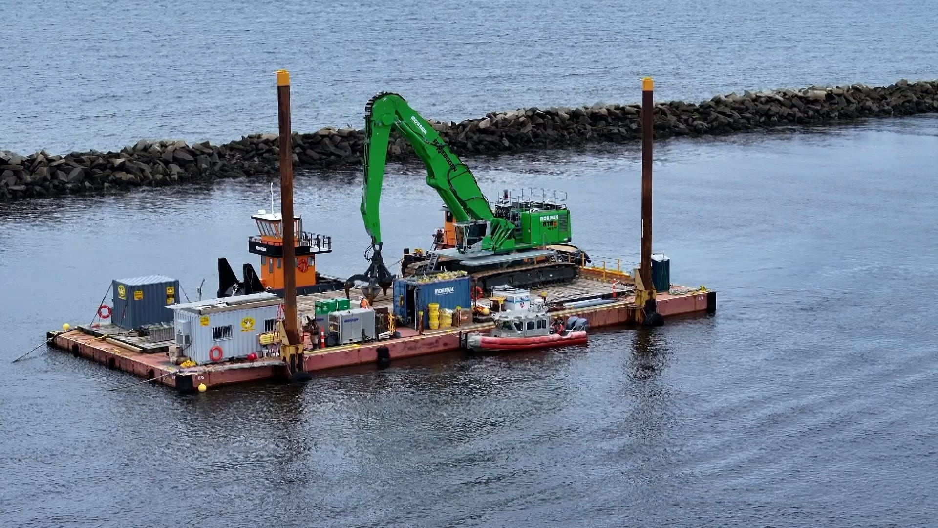 Project to improve Camp Ellis jetty is underway in Saco, Maine