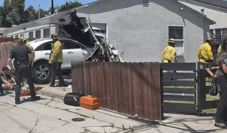 At least 2 injured when SUV crashes into Long Beach house