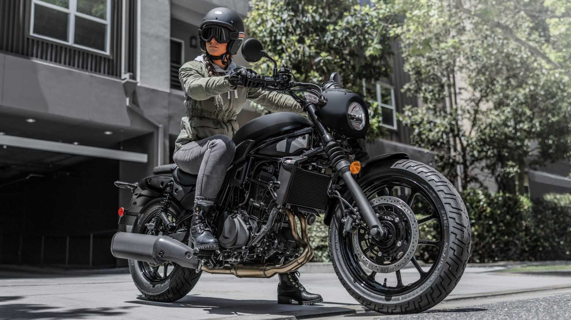 2026 Kawasaki Eliminator parked, front third quarter cinematic shot