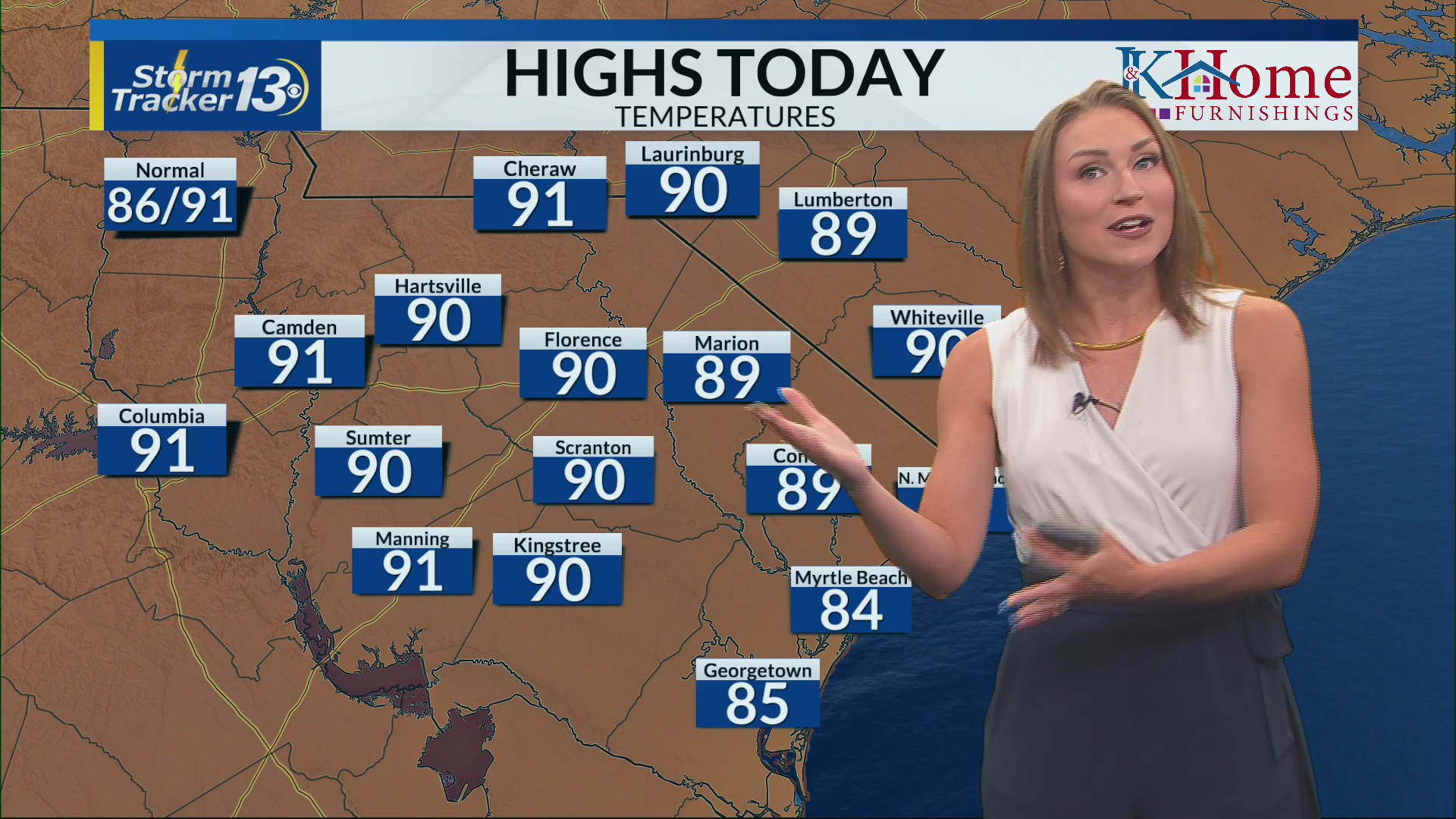Very comfortable and not as humid today