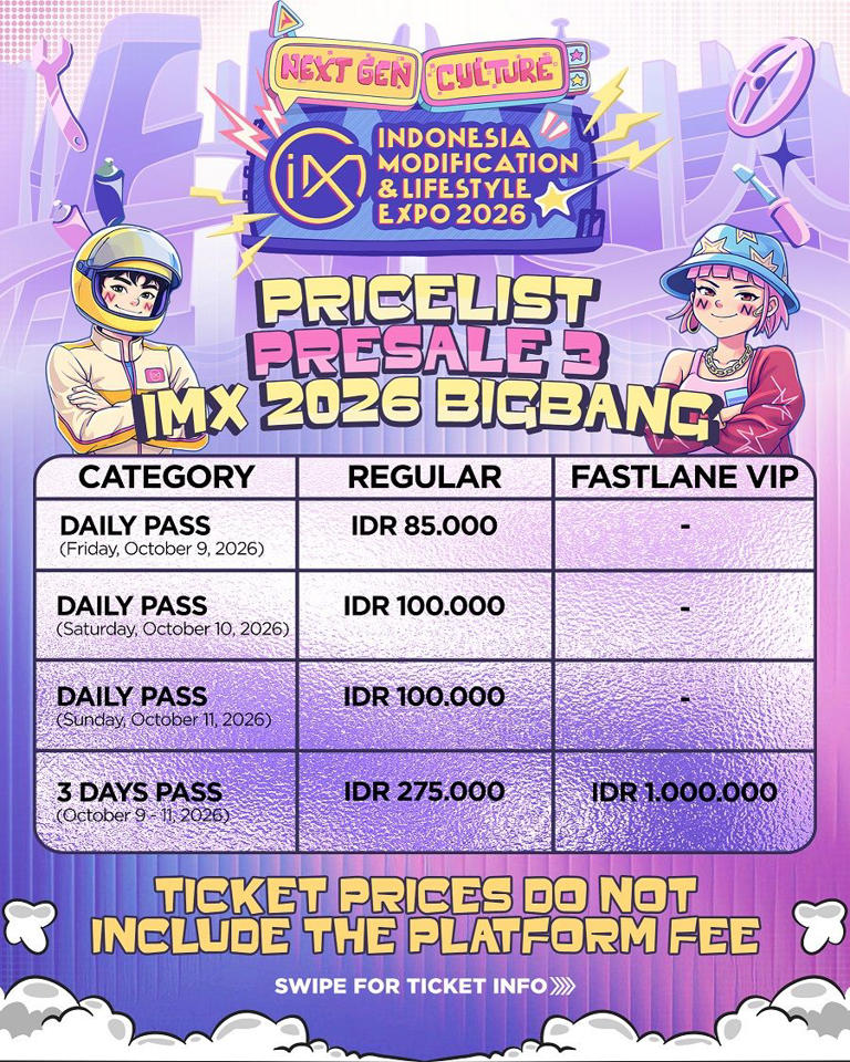 Bongkar celengan, tiket presale 3 IMX 2026 resmi dibuka dengan harga ...
