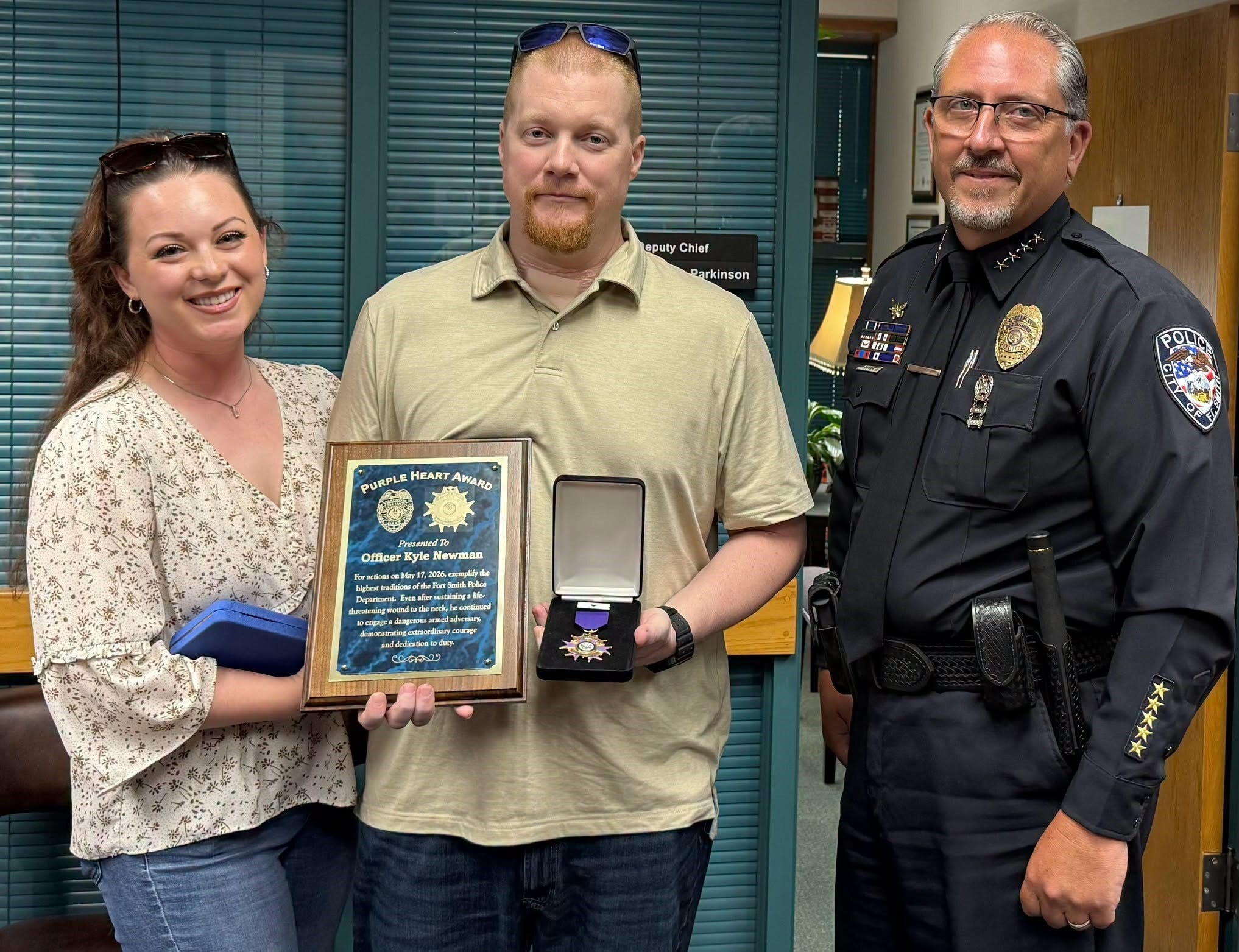 Wounded Fort Smith police officer honored for valor, recovery