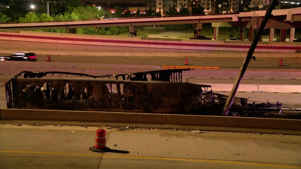 Fiery tanker truck crash kills 1 person, shuts down southbound I-35E ...