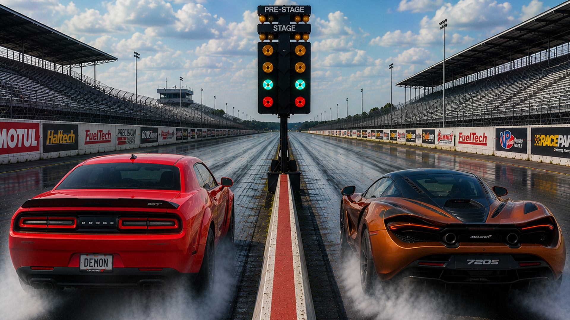 840HP Dodge Demon faces McLaren 720S drag race
