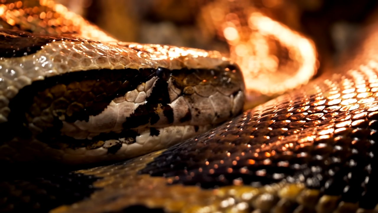 This 200-pound python strikes – then swallows a deer whole