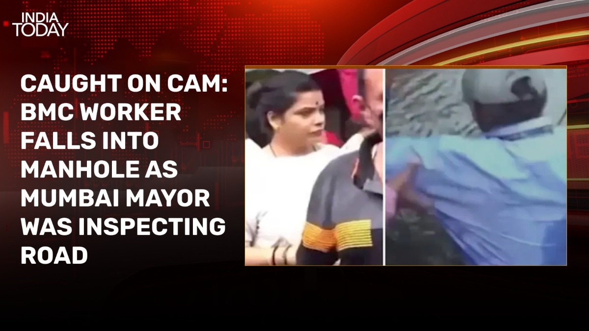 BMC worker falls into open manhole during Mumbai mayor's inspection