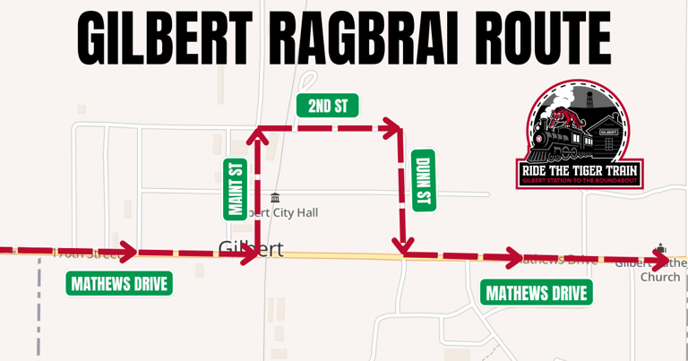 Prepare to ride the 'Tiger Train' in Gilbert on day 4 of RAGBRAI