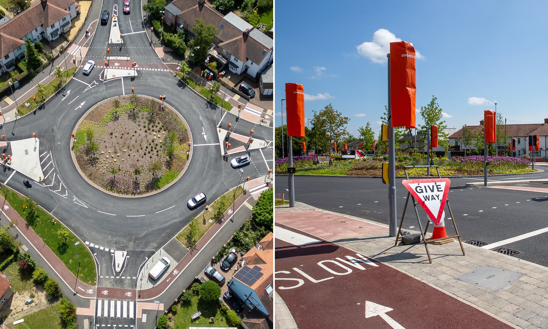 Section of baffling 'magic roundabout' with 36 trafffic lights closes ...