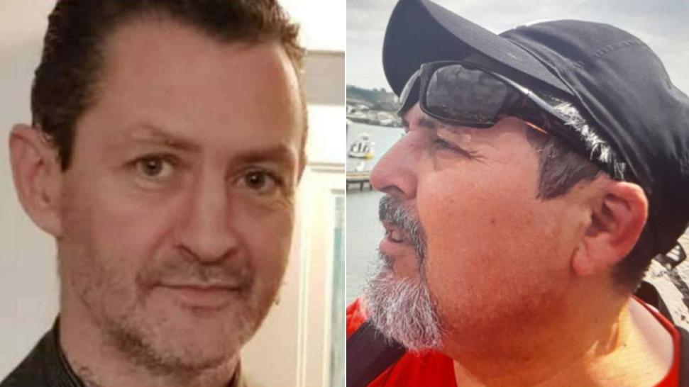 The remains of Daniel Coleman (left) and Claudio Aquilino (right) were found in Cornish woodland