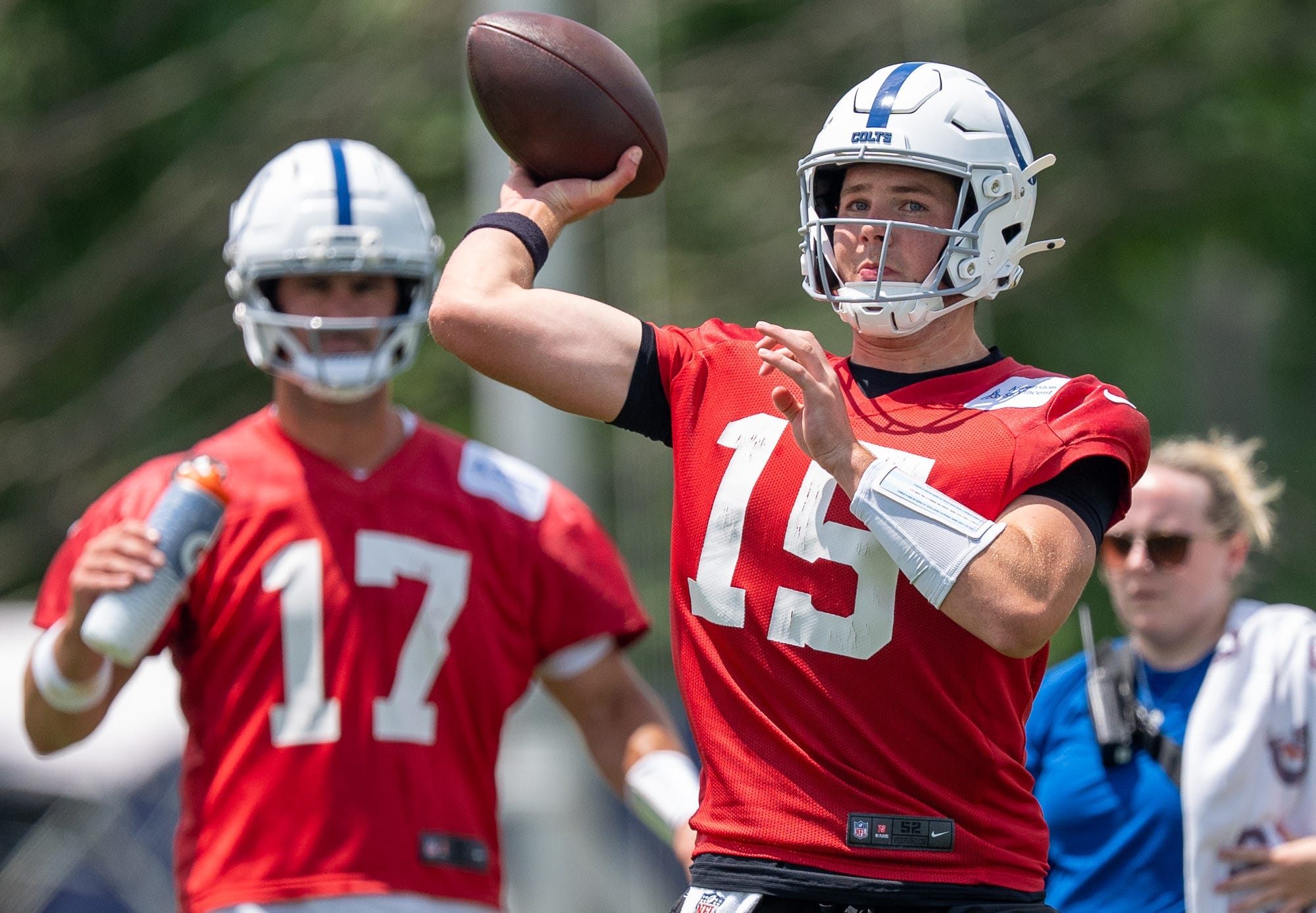 Colts' Steichen evaluates offseason performance of QB Riley Leonard