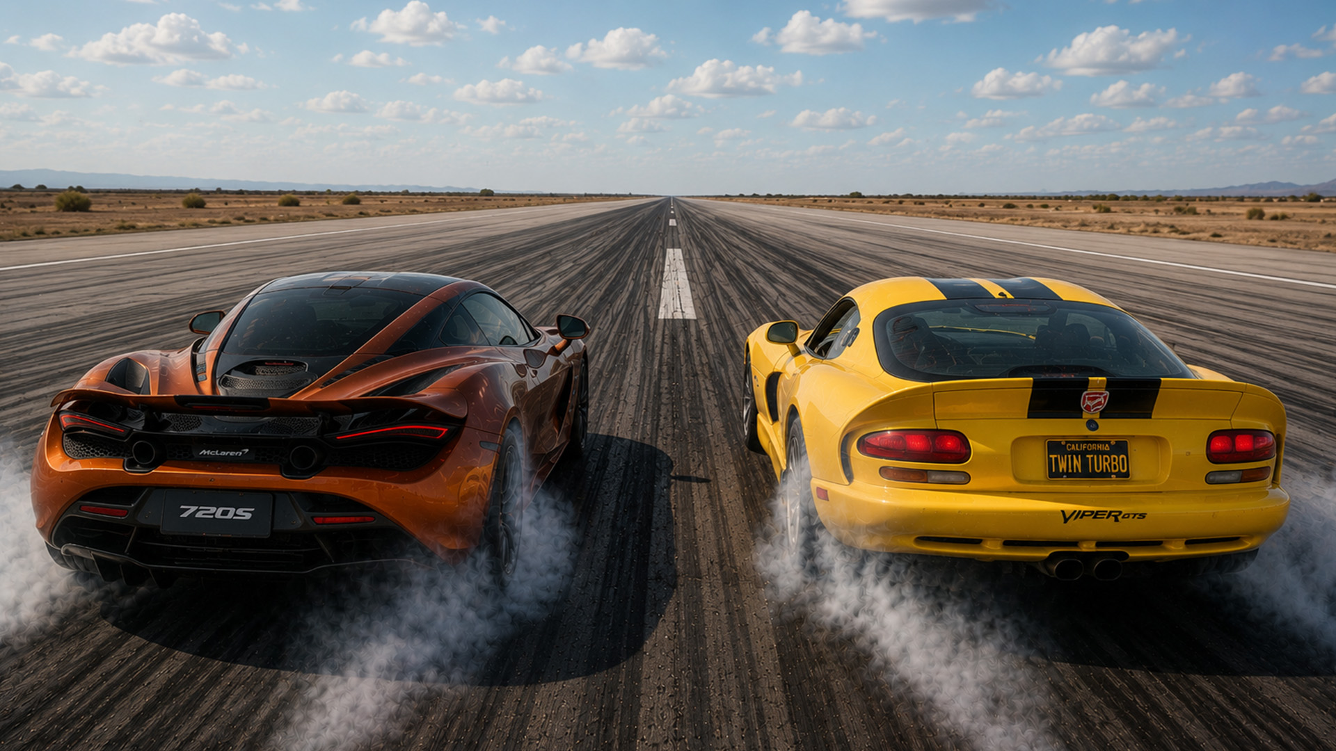 1,150HP twin turbo Dodge Viper vs McLaren 720S drag race