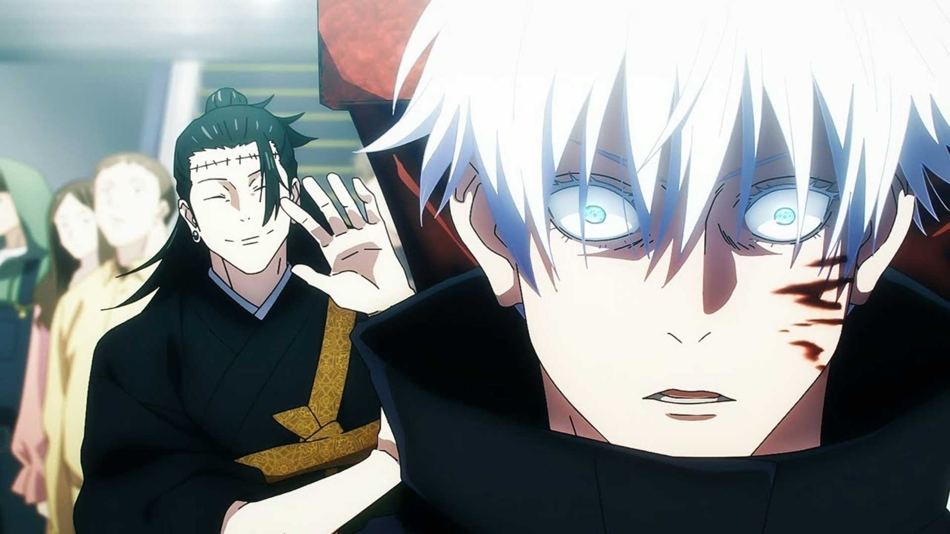 Gojo looking shocked in Jujutsu Kaisen's Shibuya Incident Arc anime