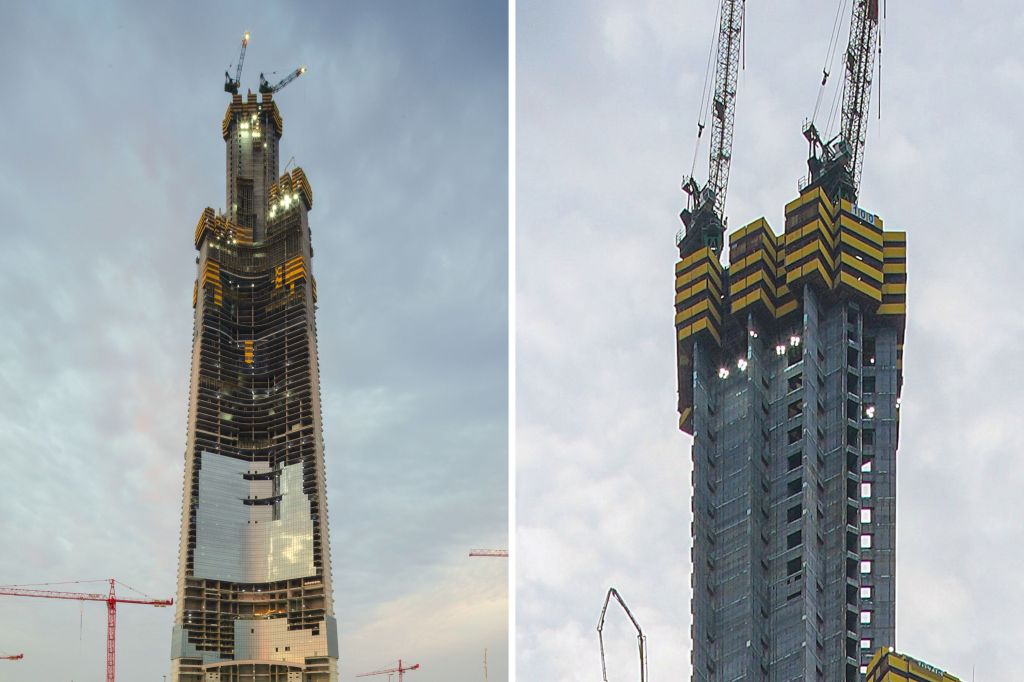 Images of the Jeddah Tower under construction in April.