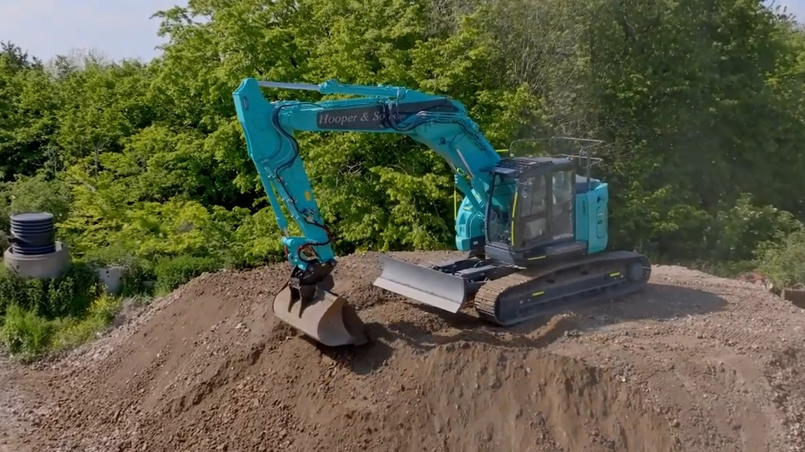 Skilled excavator operation creating perfect ground levels
