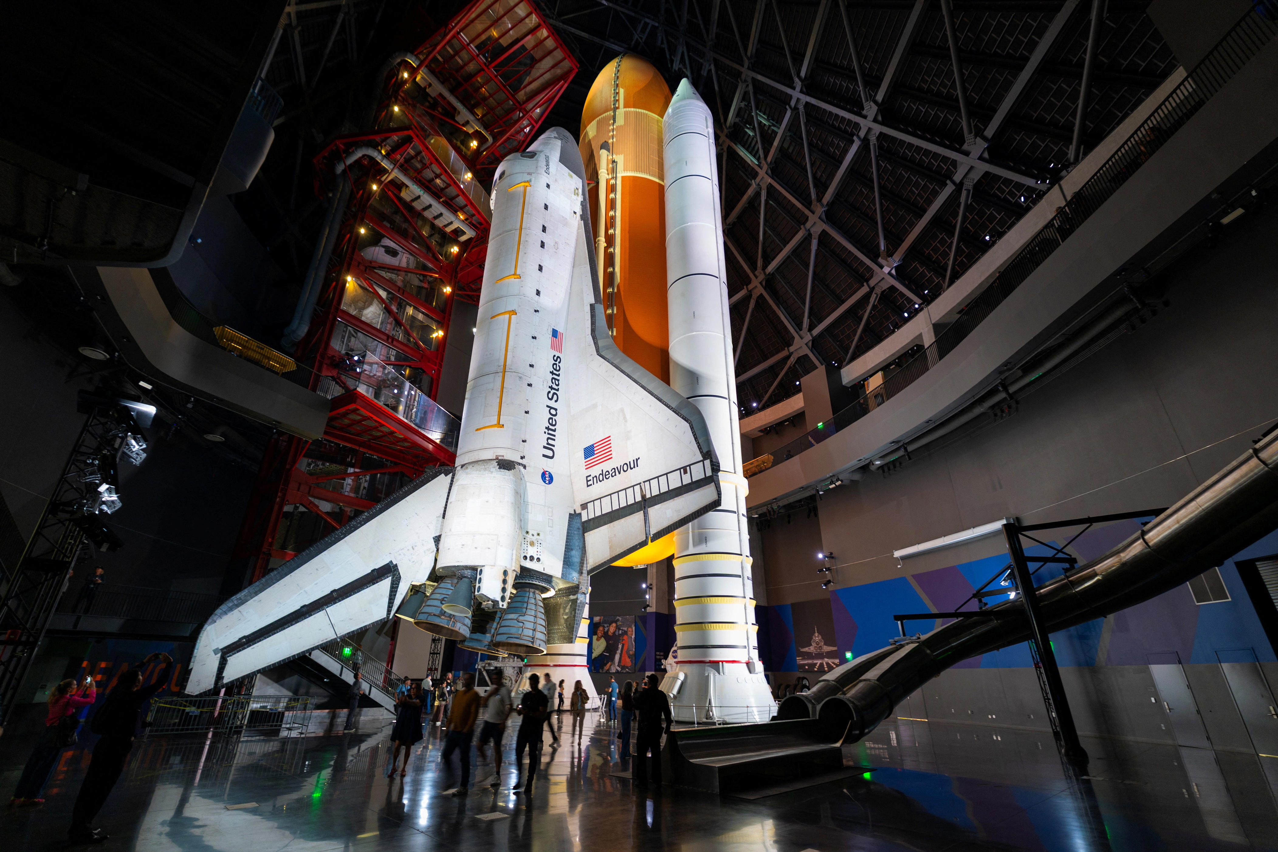 Space Shuttle Endeavour unveiled inside Los Angeles museum