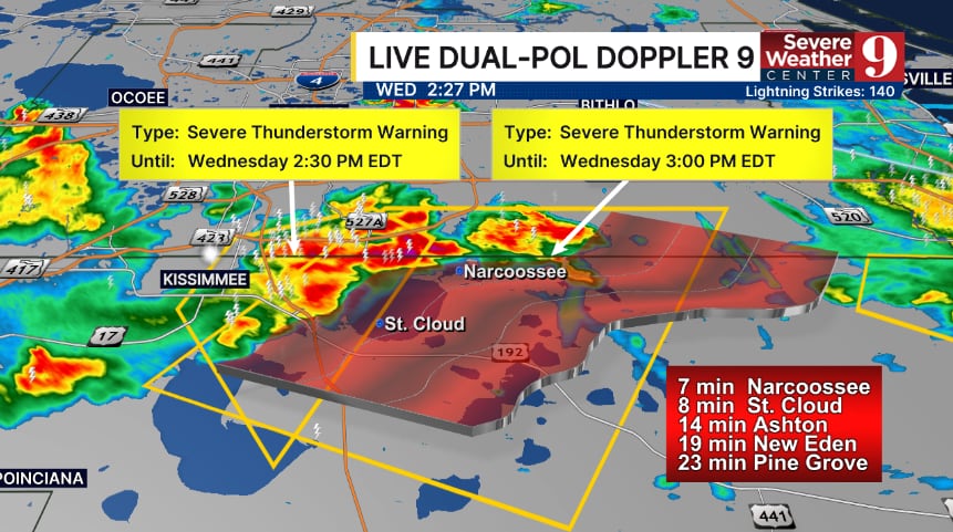 Weather warnings issued as strong storms move through Central Florida