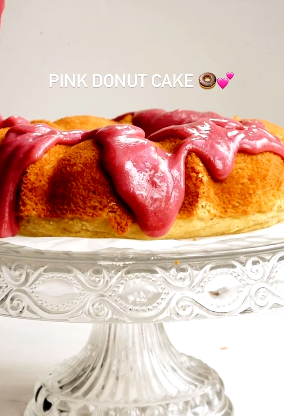 Pink donut bundt cake: Gluten & dairy-free naturally sweetened recipe