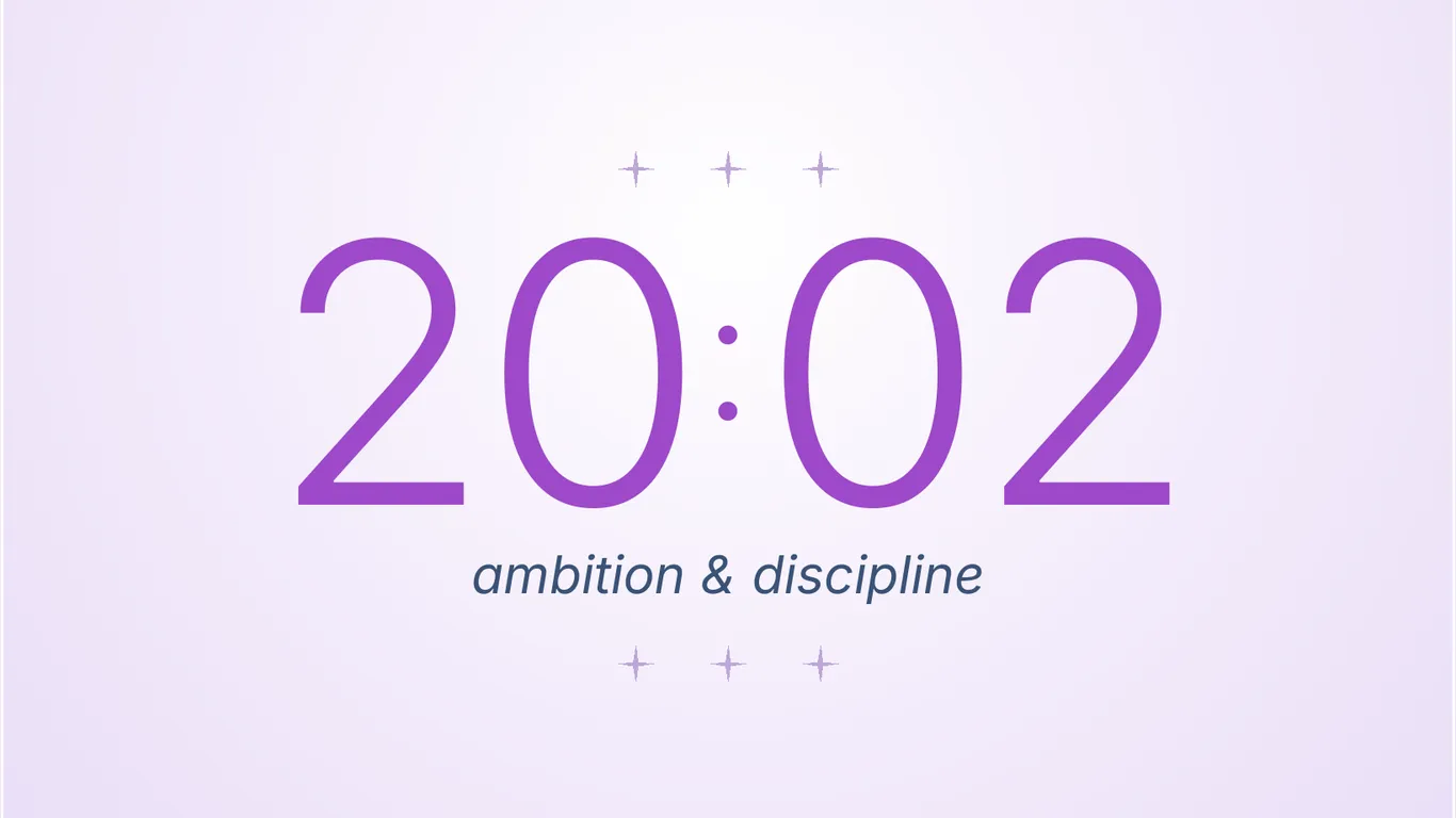 20h02, l'heure miroir de l'ambition juste