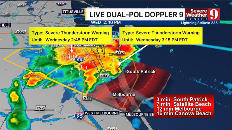 Weather warnings issued as strong storms move through Central Florida