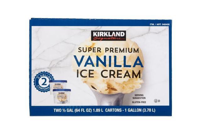 Kirkland Signature Super Premium Vanilla Ice Cream packaging