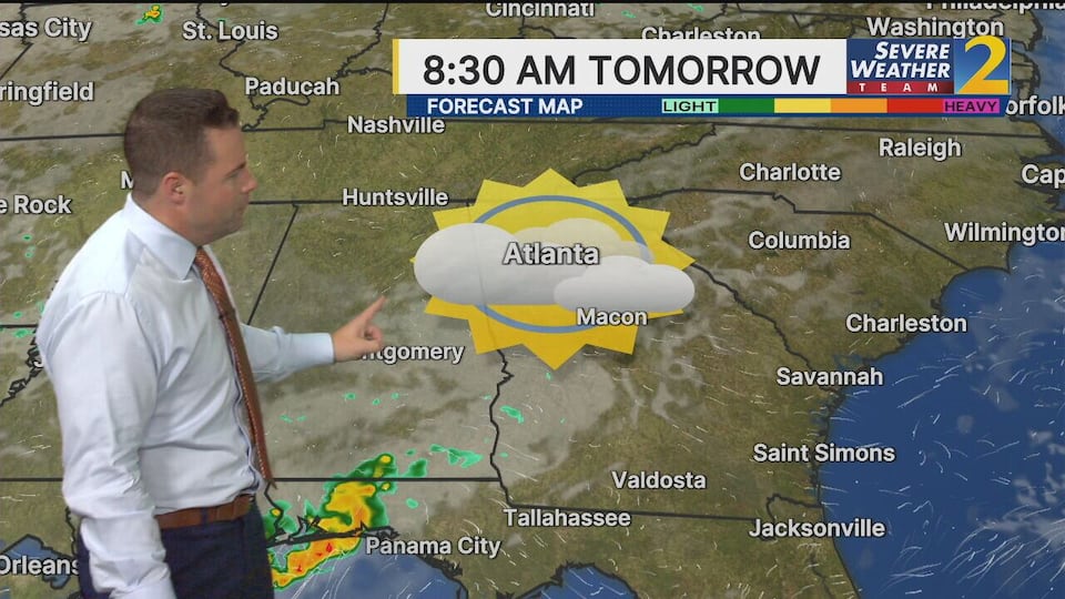 Warm day but less humid in the metro Atlanta area