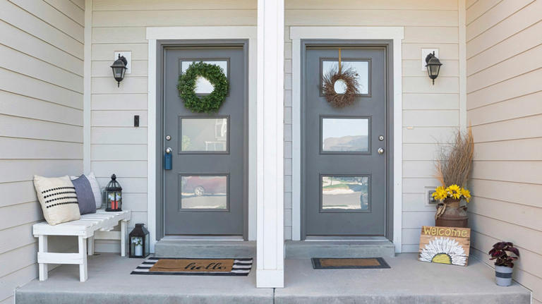 DIY your own wood door with glass panels