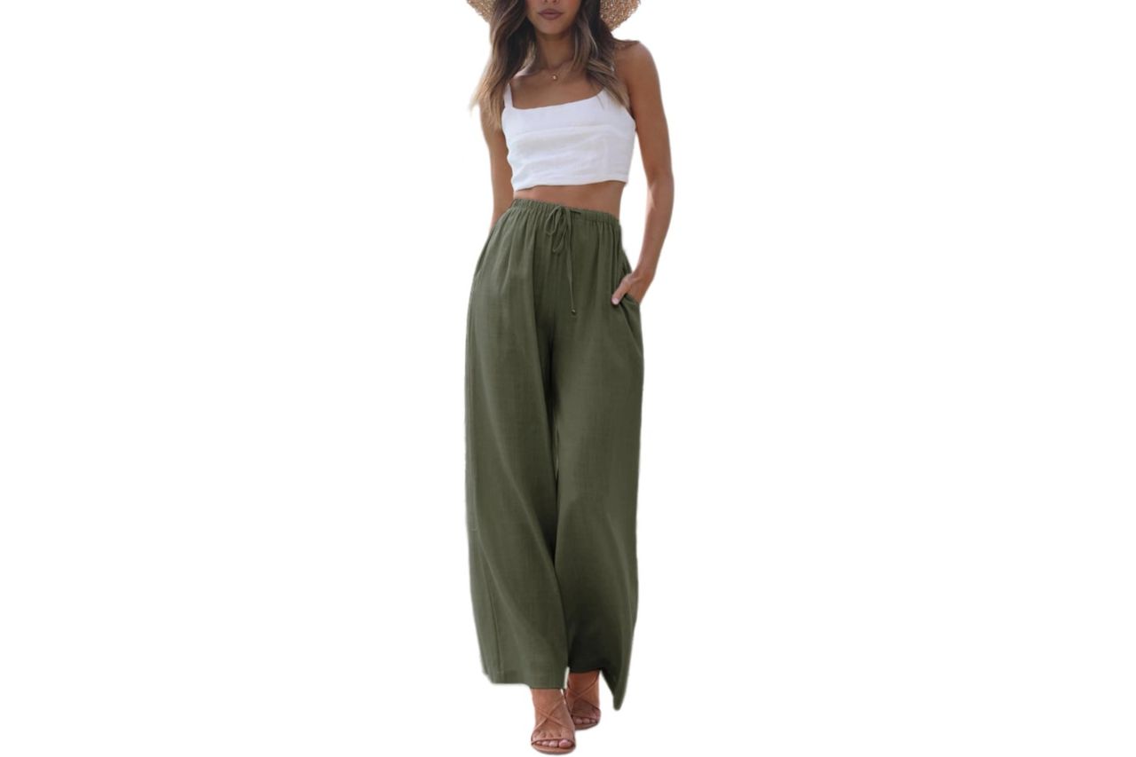 Faleave Cotton Linen Summer Palazzo Pants