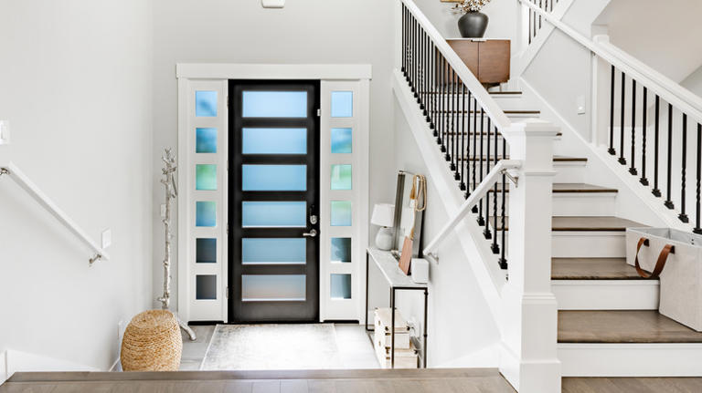 DIY your own wood door with glass panels
