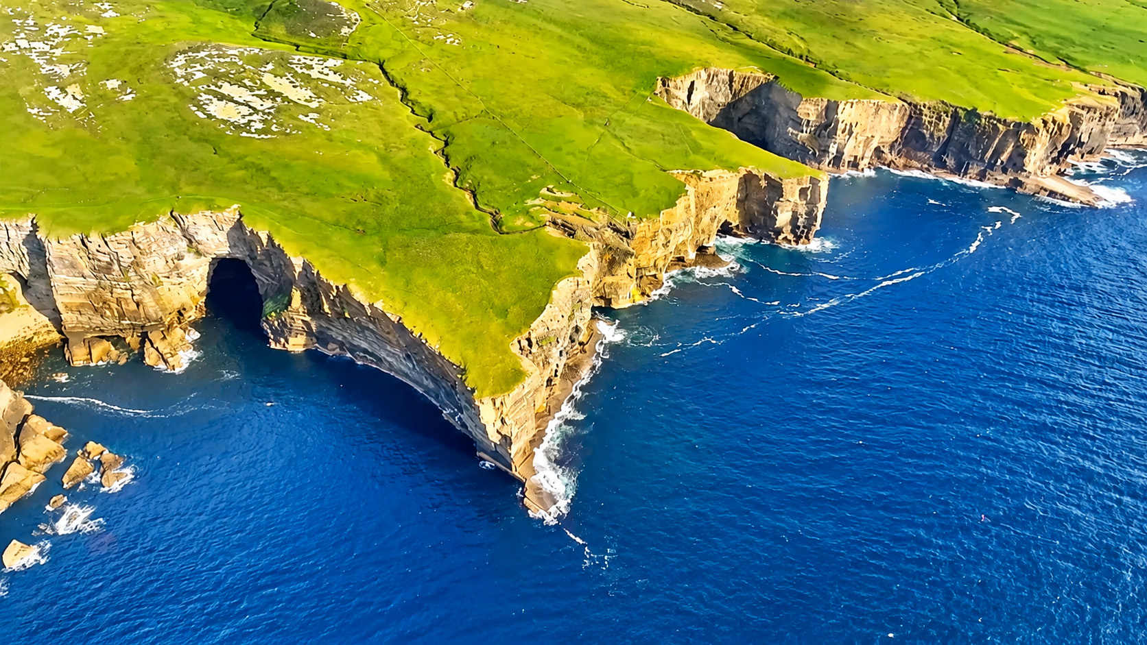 Yesnaby Cliffs rising above Orkney’s rugged coastline