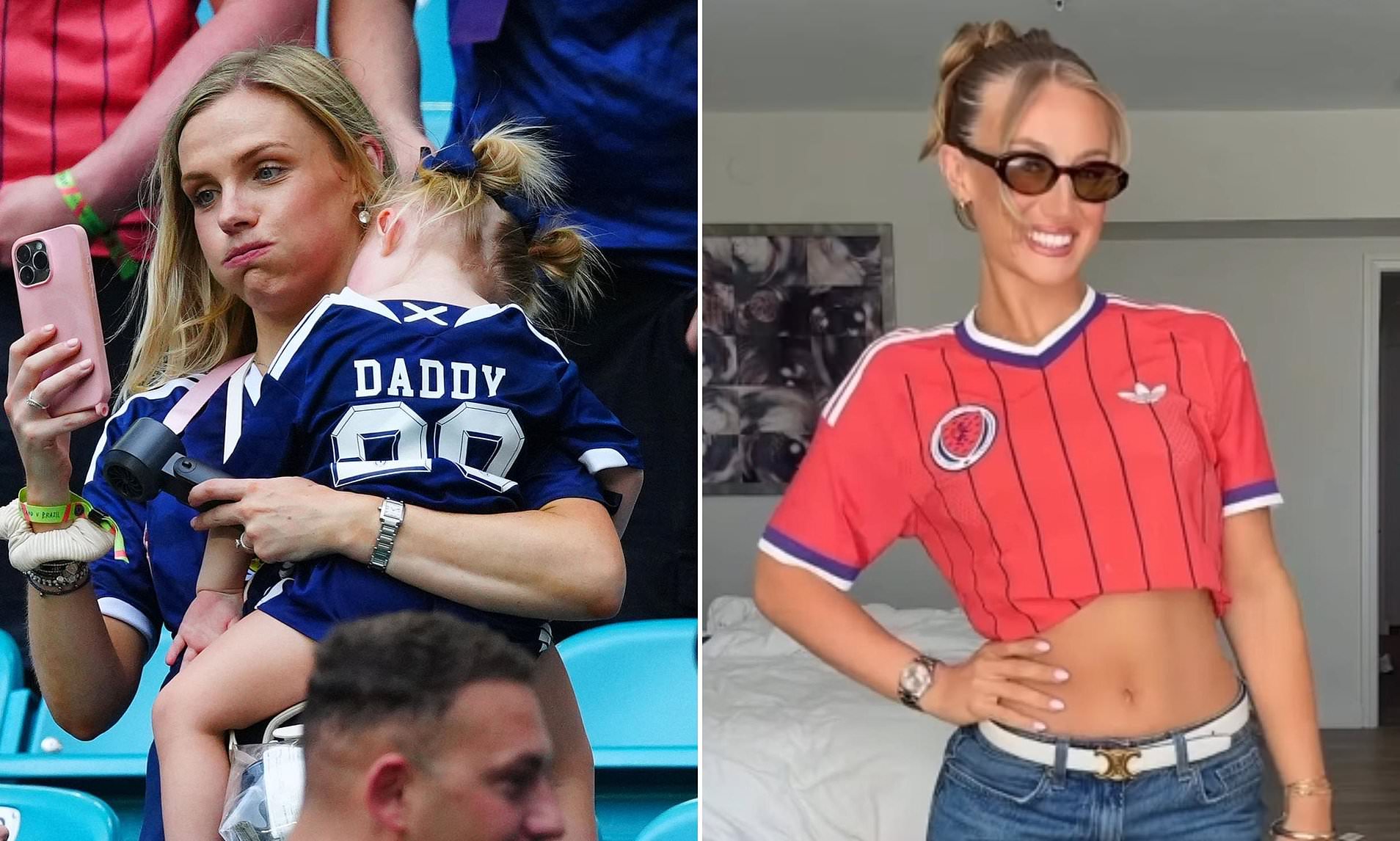 Scotland WAGs enjoy tense night in the stands alongside fans at devastating Brazil match