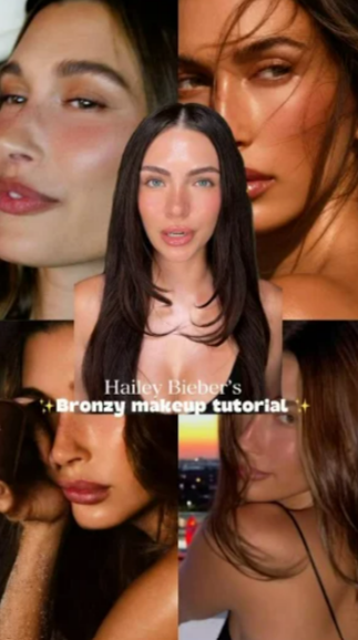 Recreating Hailey Bieber’s bronzy glam tips and results