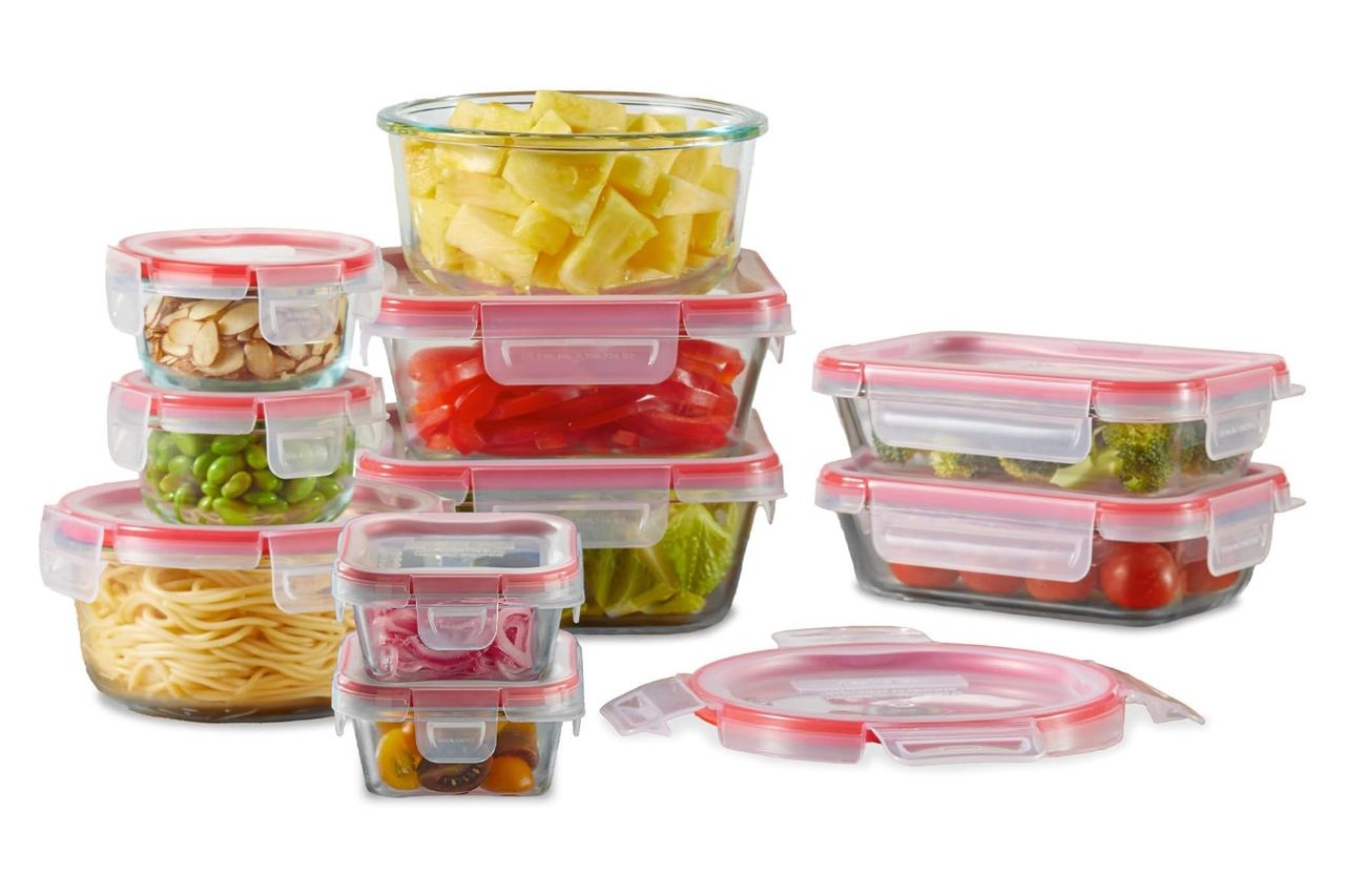Pyrex Freshlock 10 Pack Mixed Sized Airtight Glass Food Storage Container Set