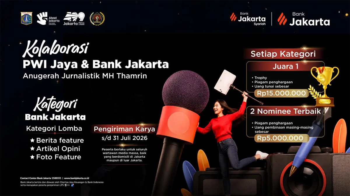 PWI Jaya dan Bank Jakarta Gelar Lomba Karya Tulis Jurnalistik MH Thamrin 2026