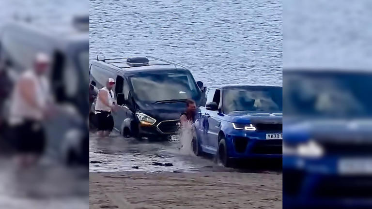 Expensive rescue mistake? Rs 1.5 crore Range Rover swept away by sea ...