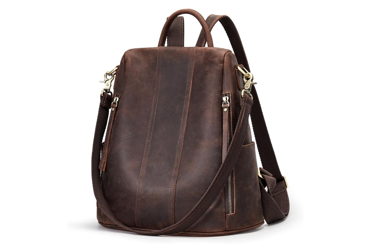 S-ZONE Leather Backpack Purse