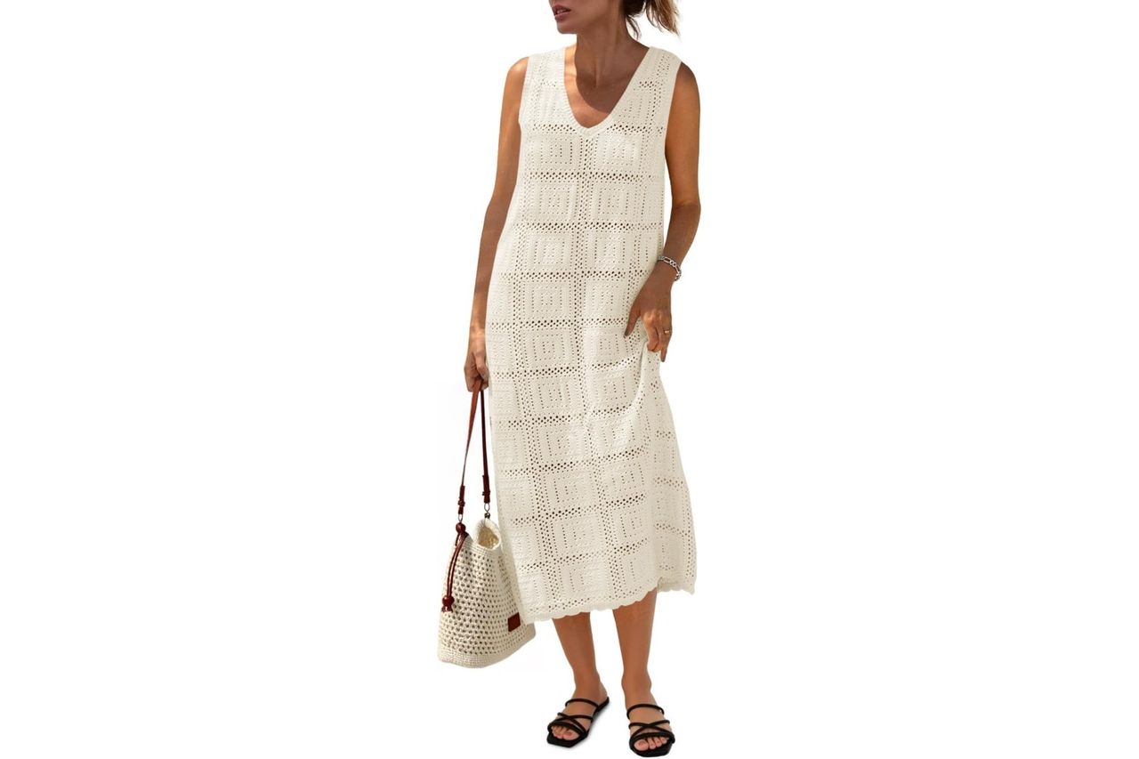 Fisoew Crochet Sleeveless Dress