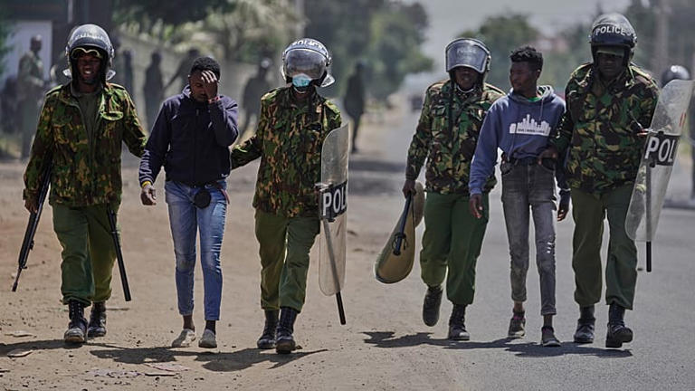 Kenya police in massive show of force on protest anniversary