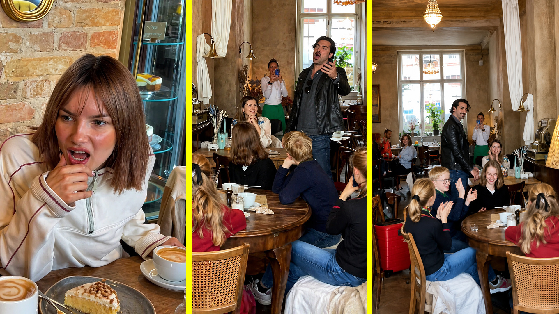 What happens when an opera singer joins a public piano?