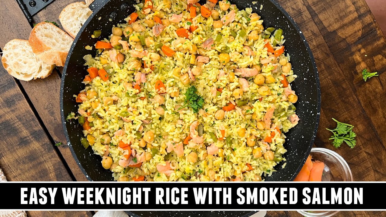 Flavorful weeknight rice with smoked salmon