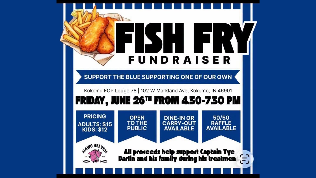 Kokomo FOP fish fry to benefit officer with cancer