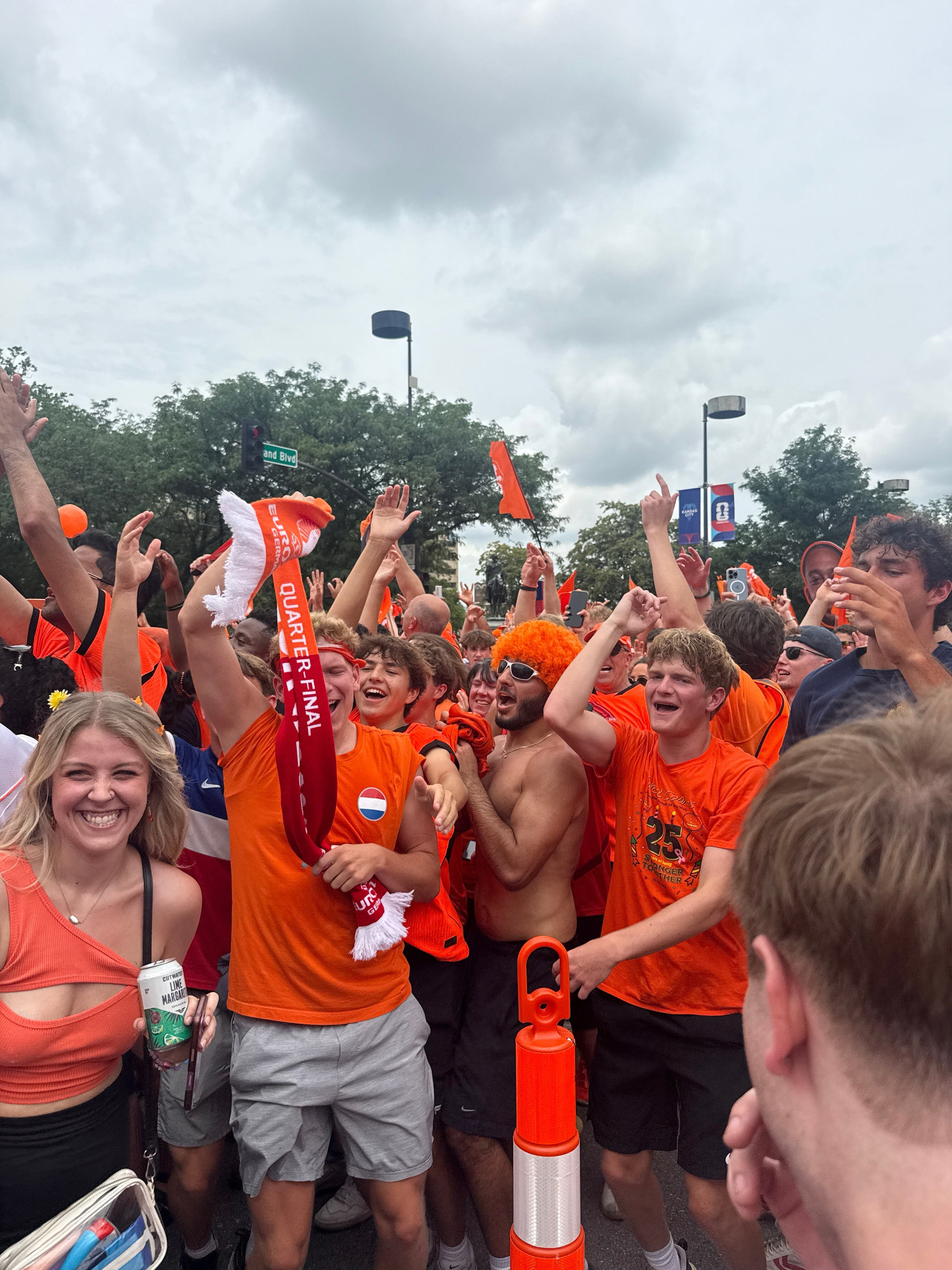 Dutch fans take over Kansas City streets to cheer on the Netherlands