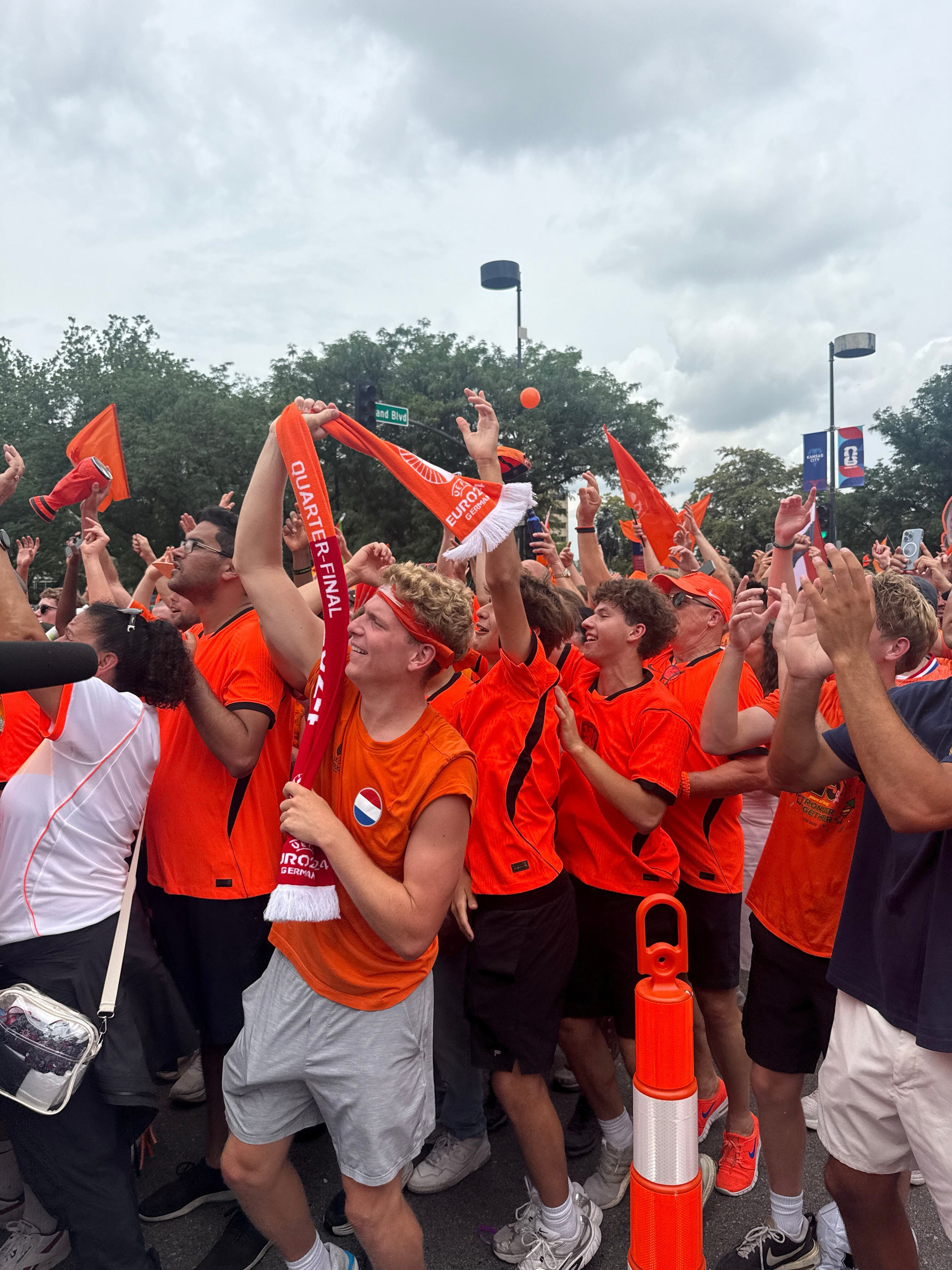 Dutch fans take over Kansas City streets to cheer on the Netherlands