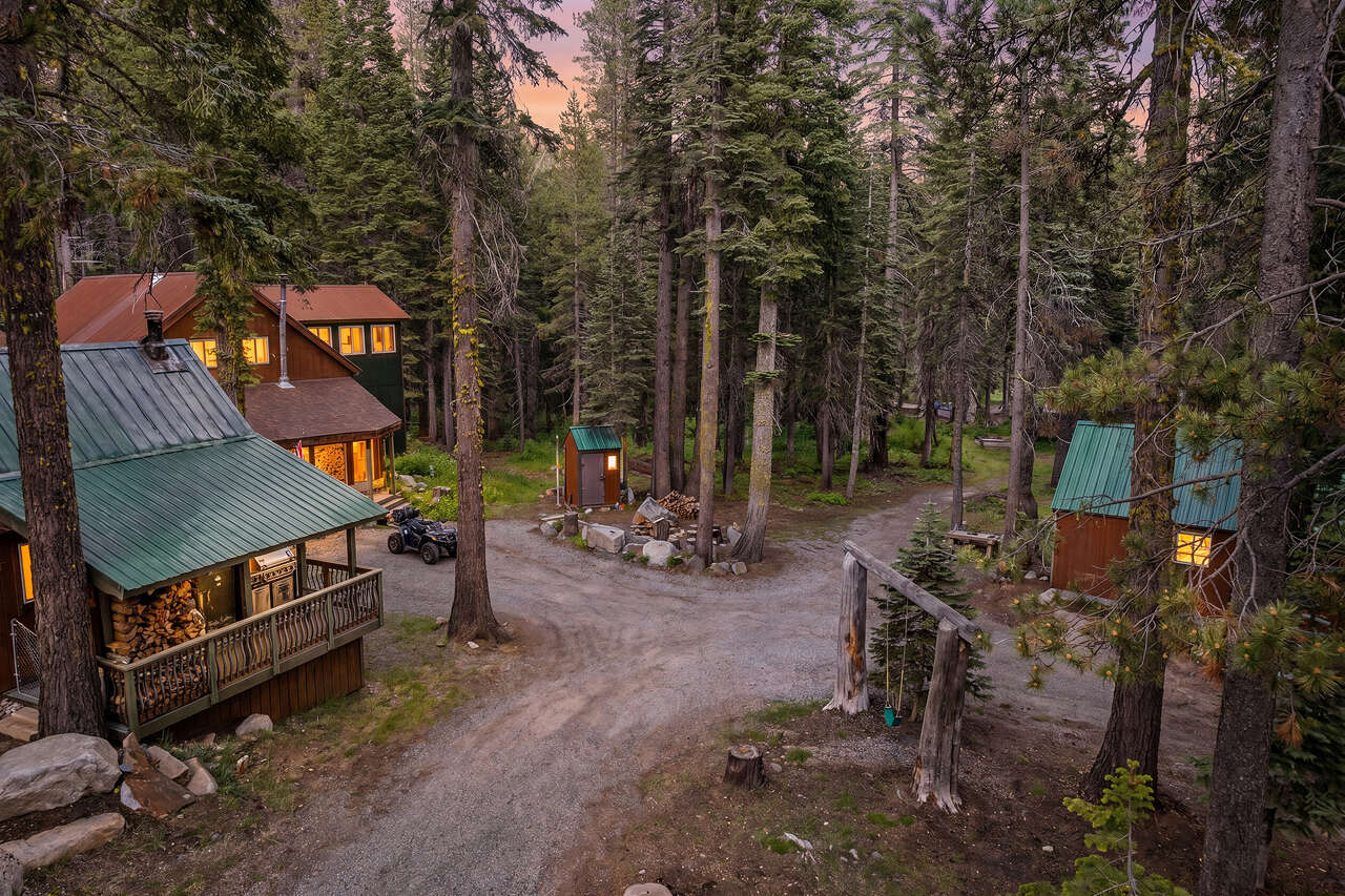 A 'mountain speakeasy' is the heart of this private Sierra Nevada compound