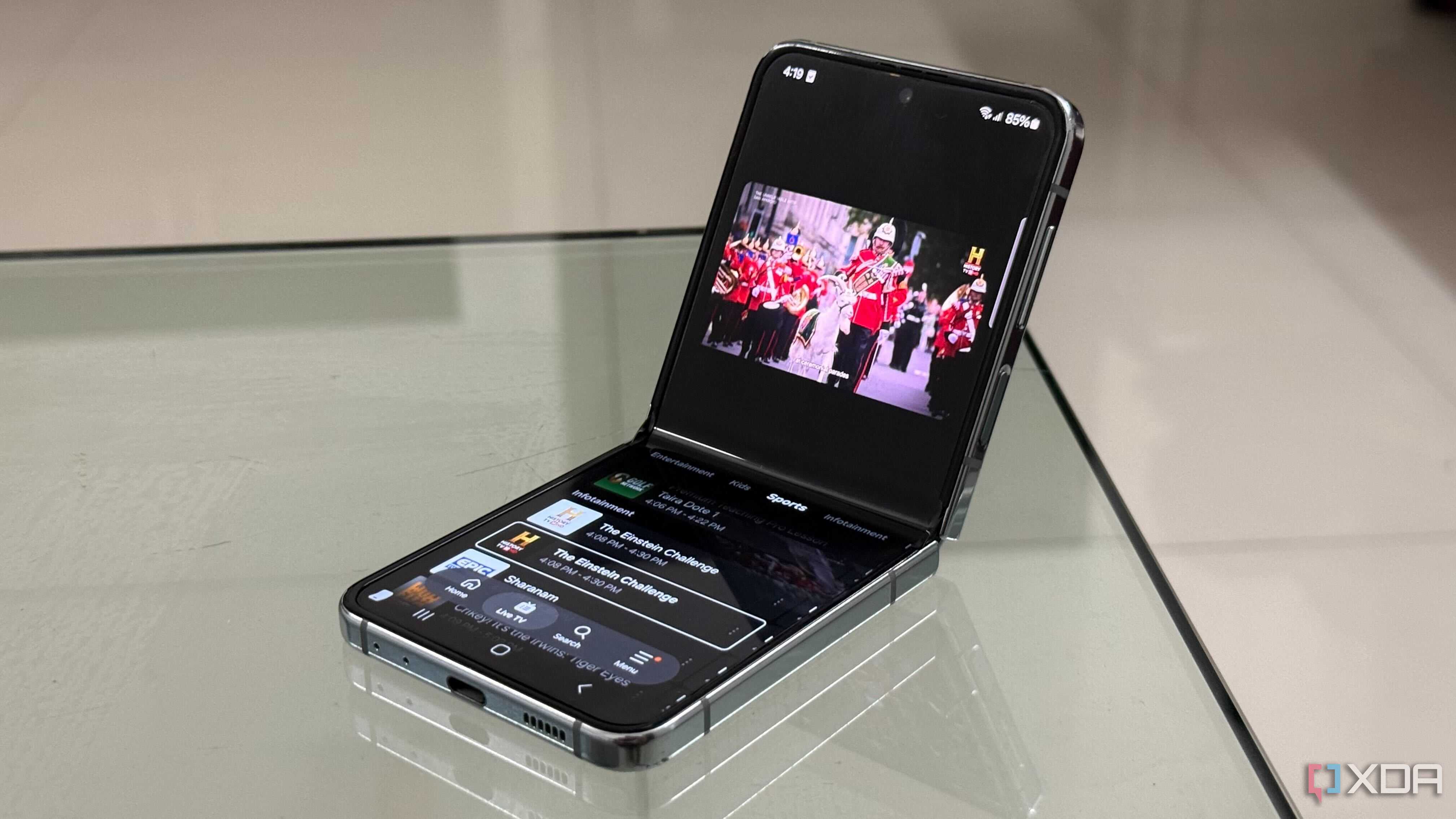 Samsung TV Plus running on Z Flip 5