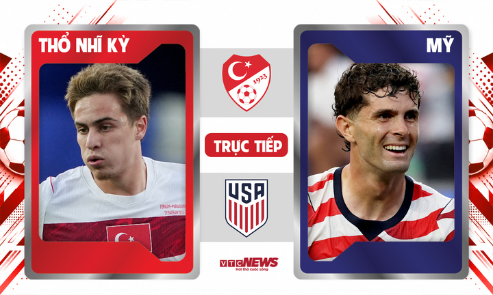Trực tiếp bóng đá Thổ Nhĩ Kỳ vs Mỹ 9h ngày 26/6, bảng D World Cup 2026
