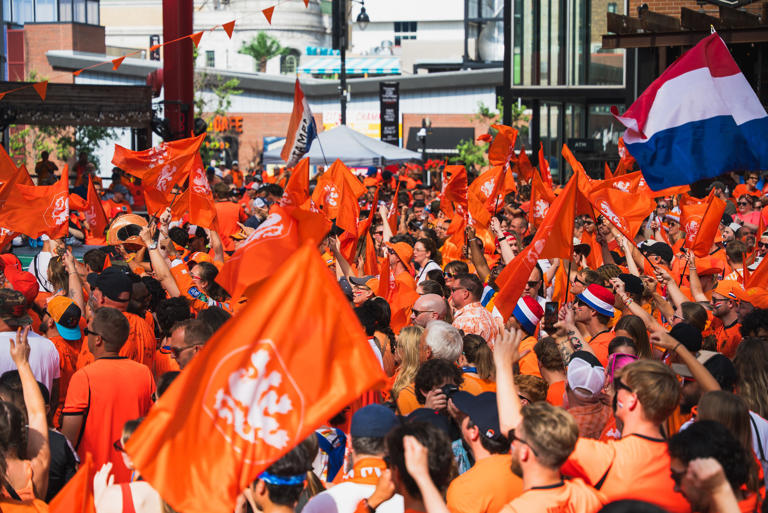 Dutch fans take over Kansas City streets to cheer on the Netherlands