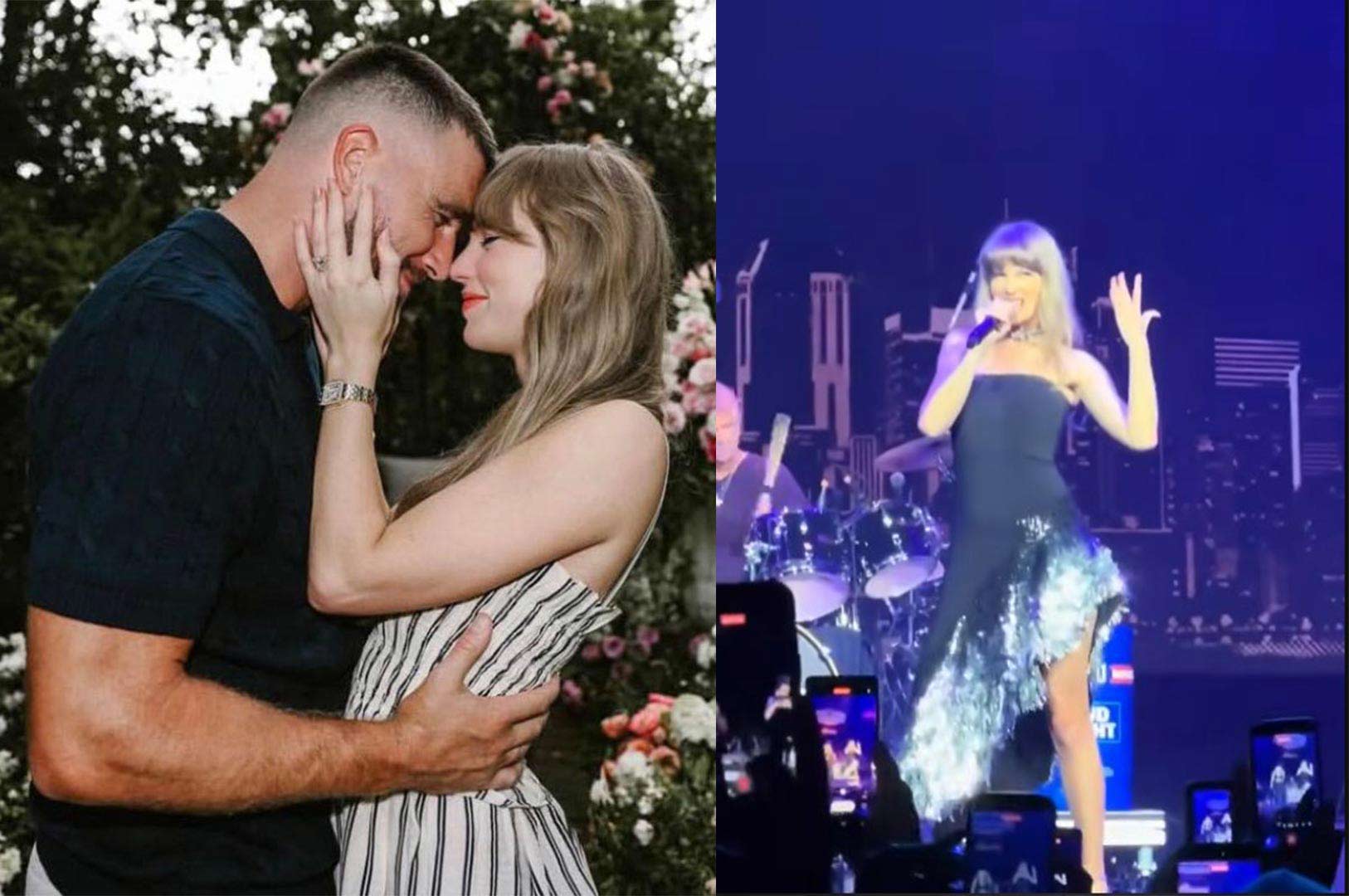 Taylor Swift khoe nhẫn đính hôn tại sự kiện của Travis Kelce