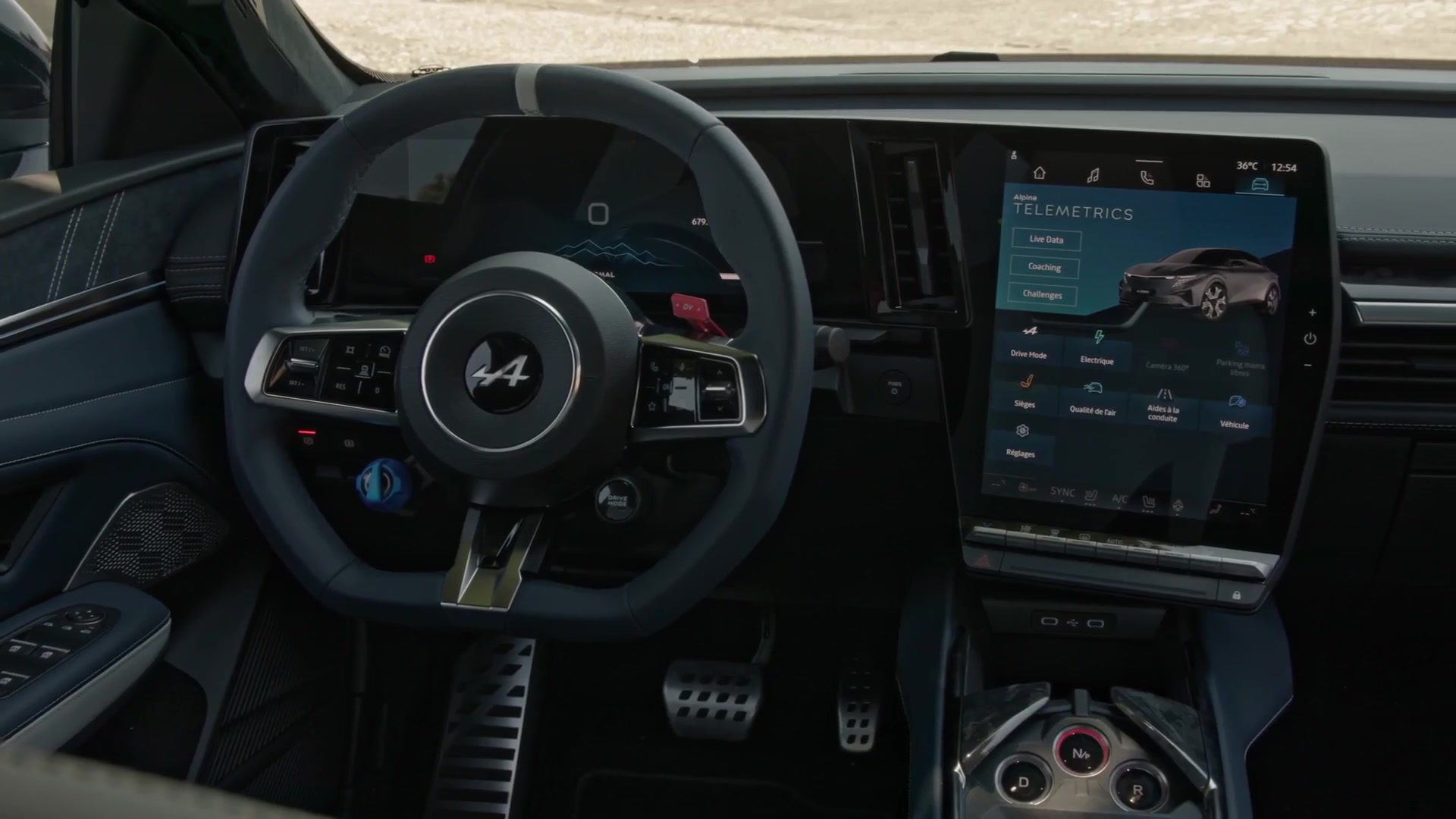 Alpine A390 GTS interior design in matt-thunder-grey