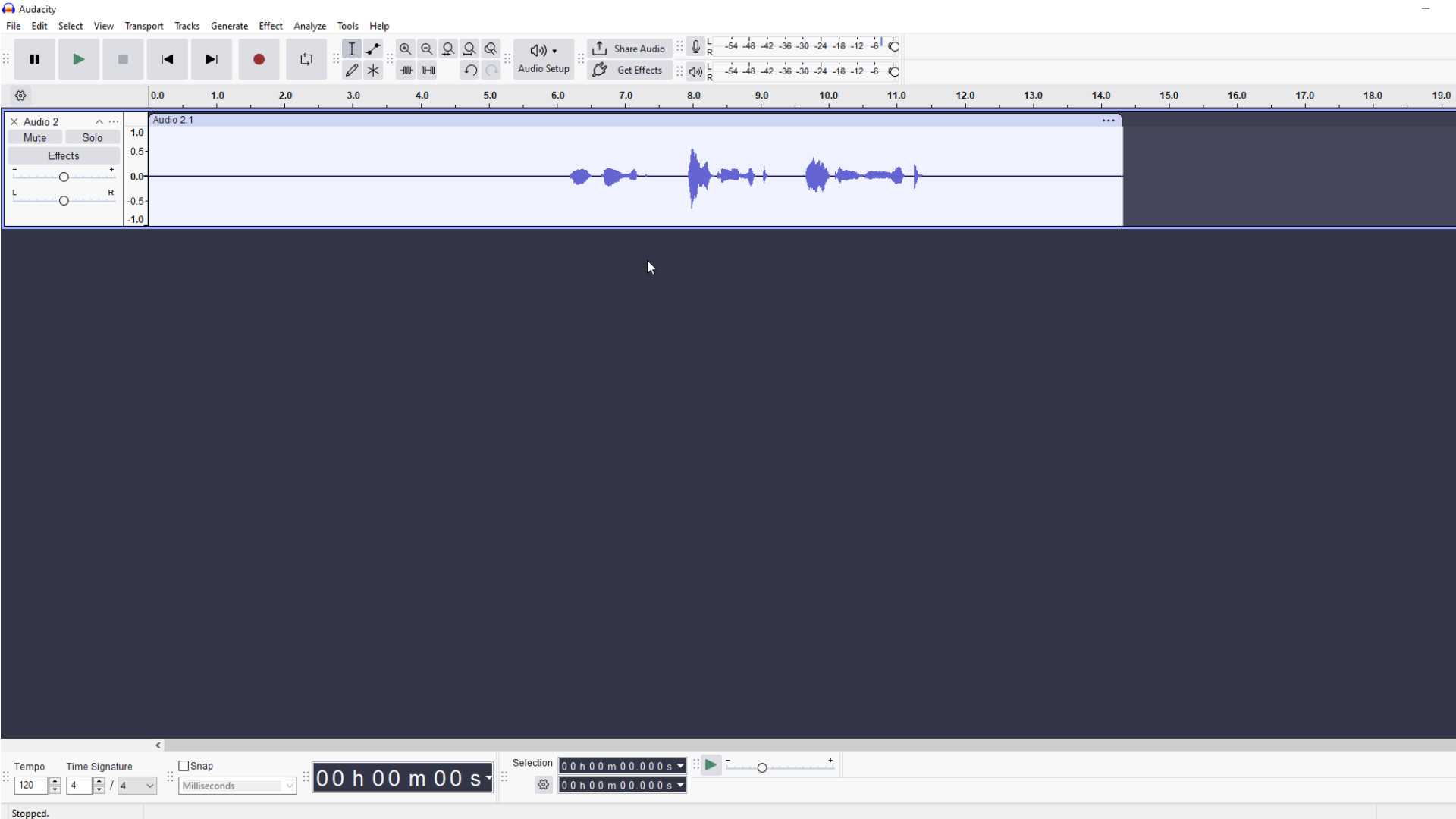 Audacity completed recording