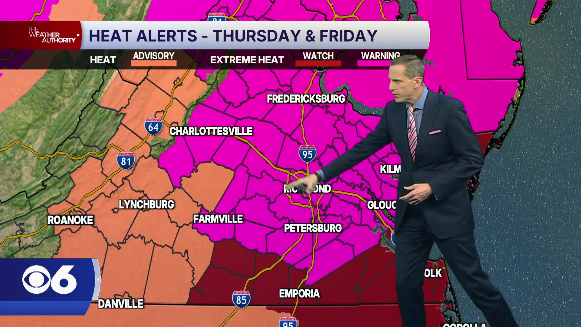 Extreme heat warning: Tracking dangerous heat and humidity in Virginia